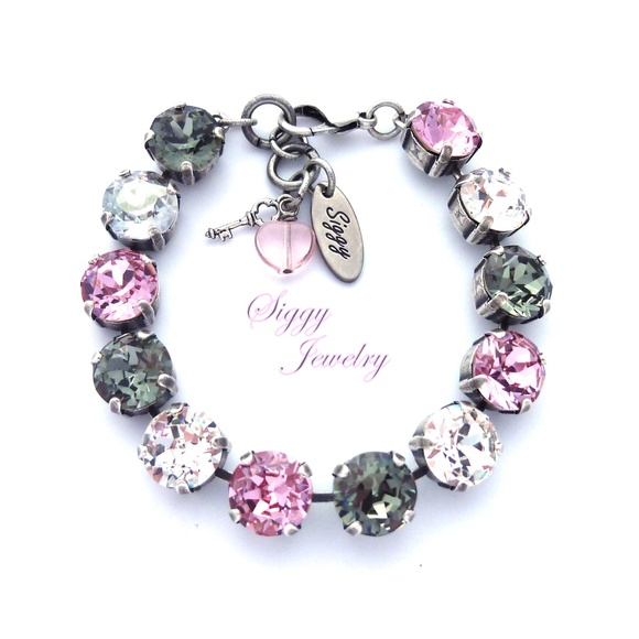 Jewelry - Swarovski® Crystal Bracelet, Pink, Clear, Gray